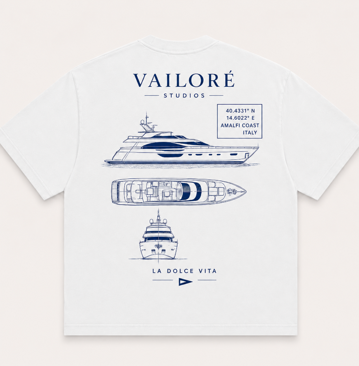 Amalfi Yacht Blueprint Tee